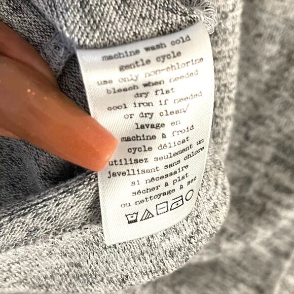 rag & bone Long Sleeve Tee Small Heather Gray Casual Knit V-Neck Top Minimalist - Picture 6 of 8